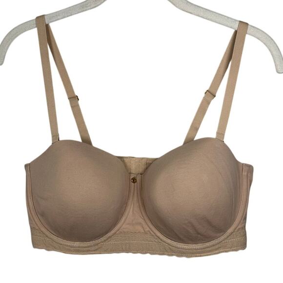 Natori Truly Smooth Convertible Nude Removable Strap Lace Trim Bra Women's 38D - Picture 1 of 9